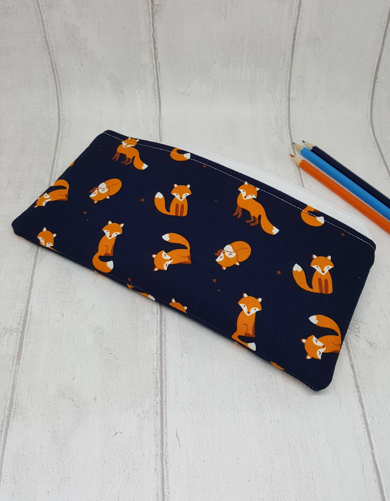 Fox pencil case Padded pencil case Craft storage bag Art Etsy