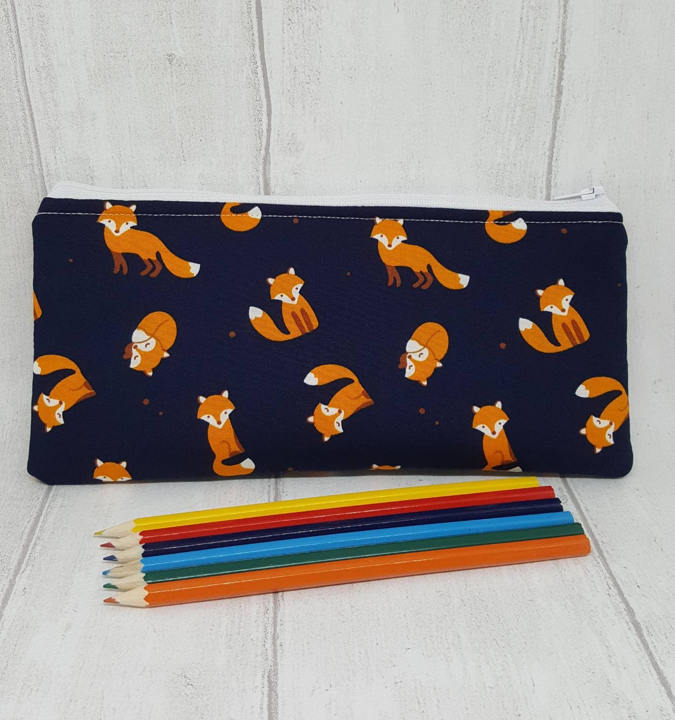 Fox pencil case Padded pencil case Craft storage bag Art Etsy