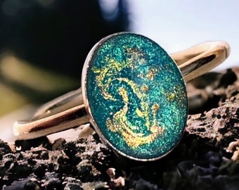 14k Gold Filled Cremation Ring for Pet Loss, Made with Ashes