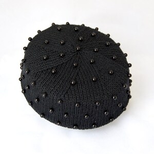 SAMPLE SALE - Black PillBox Hat with Pearls, black hat, silk hat, bridal accessories, unique wedding millinery