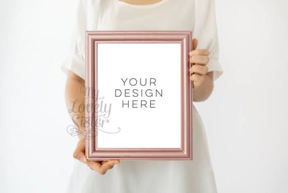 Rose Gold Frame Mock Up Gold Rose Mock Up Frame 8x10 Rustic Etsy