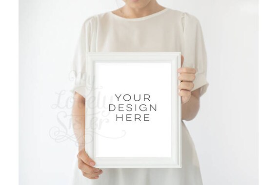 White Frame Mockup Photography Styled Stock Photography 8 X Etsy