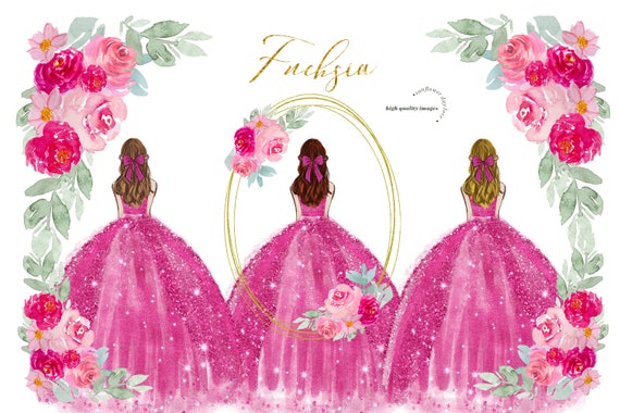 Estella O/S Gown Bright Fuchsia – Giana Rose Couture