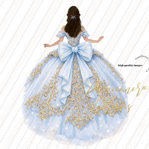 Blue Gold Ball Gown Dress - Etsy