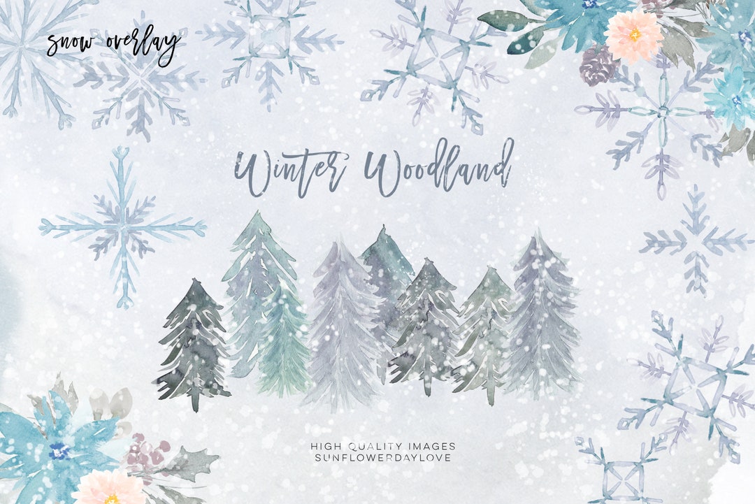 Watercolor Holiday Clipart Greeting Card Watercolor Elements - Etsy