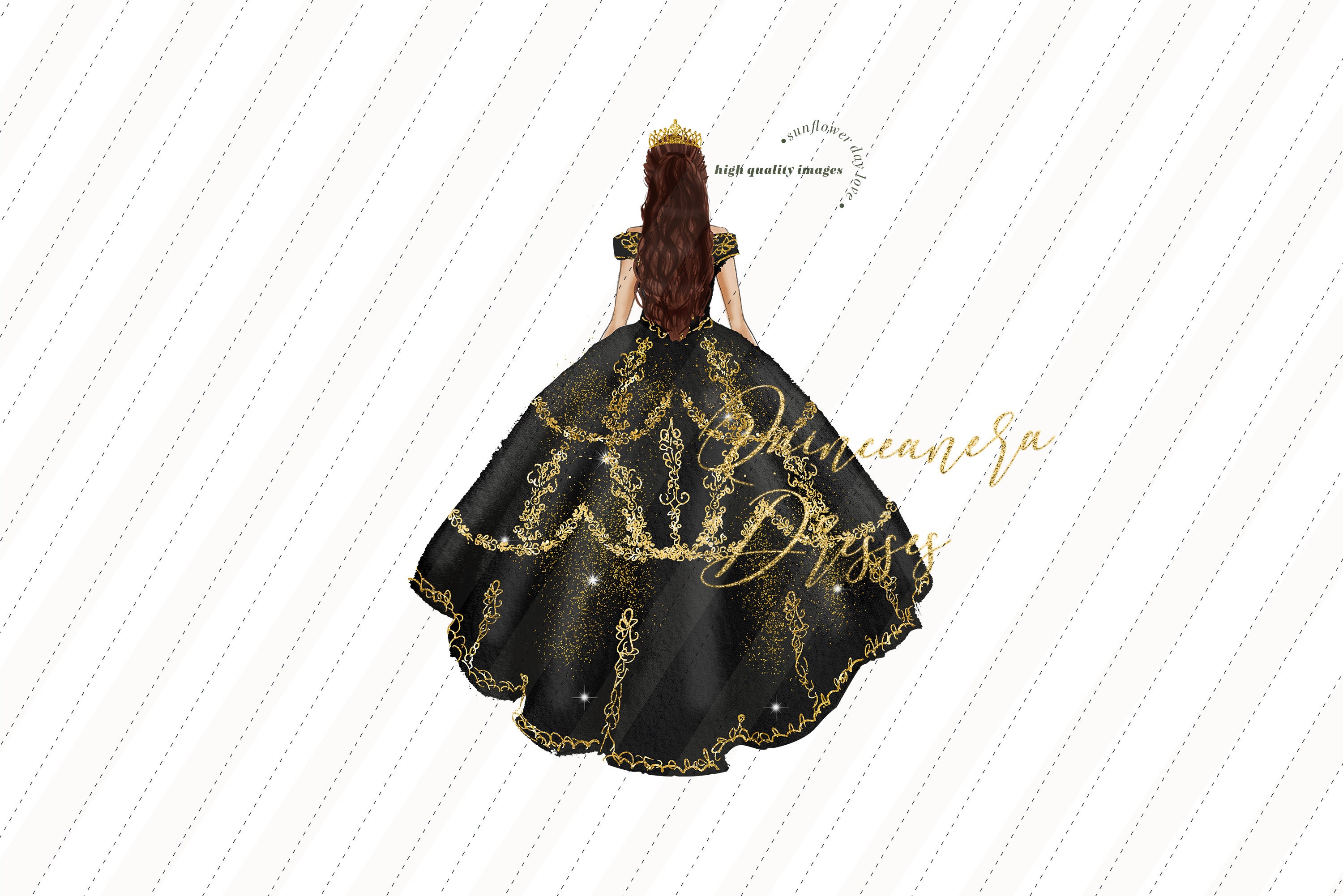 Black Gold Mexican Dress - Etsy
