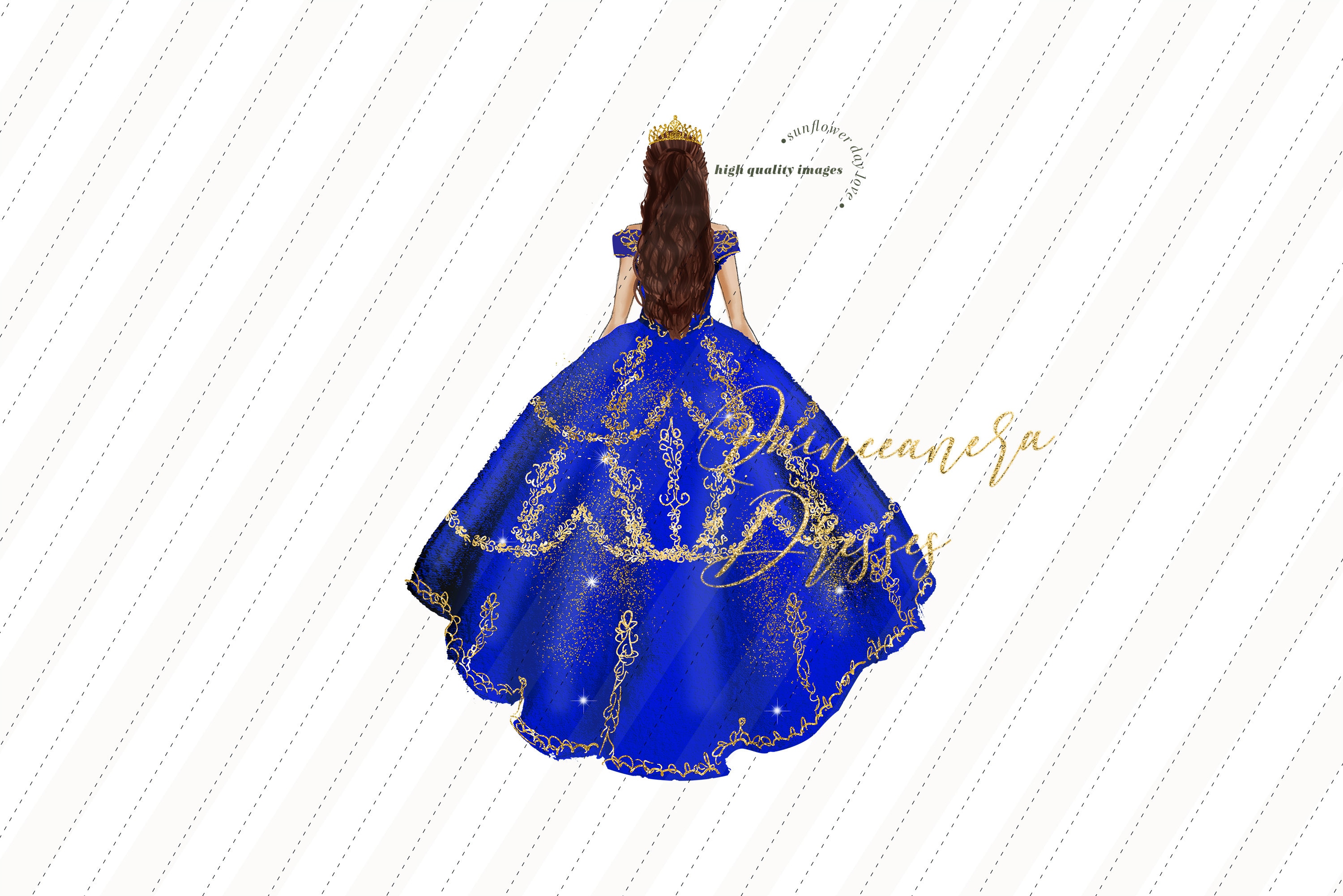 Gold and Royal Blue Girls Dresses - Etsy