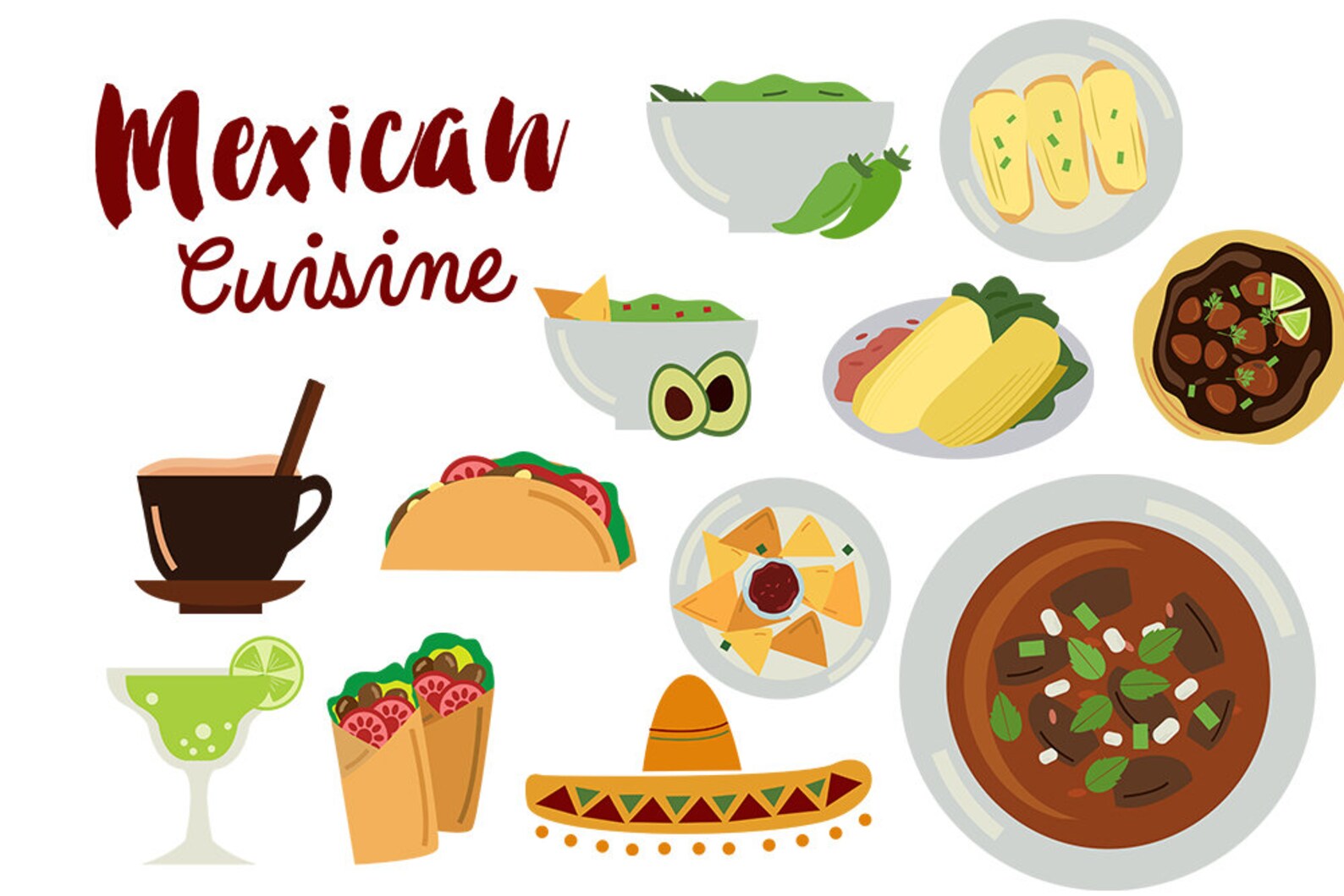 Mexico Clip Art Mexican Food Clipart Mexican Cuisine Tacos Etsy Singapore