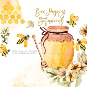 Honey clipart, watercolor bee clipart, watercolor clipart, bee decor clipart, Planner sticker watercolor, scrapbook bee, bee invite clipart