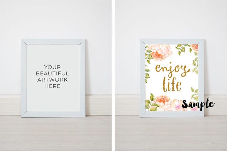 Plain interior photo mockup frame White Frame Mockup 8x10