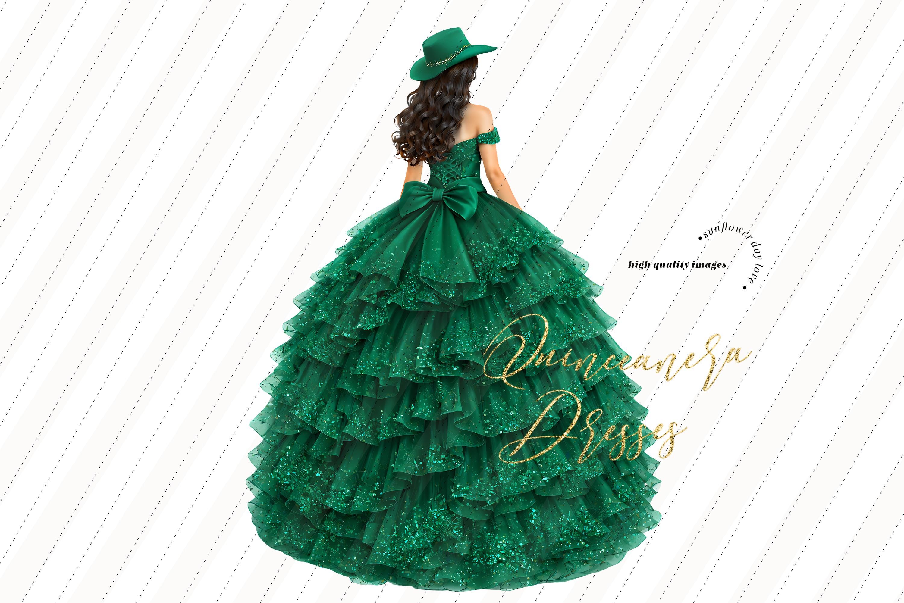 Emerald Green Princess Dress Clipart - Etsy