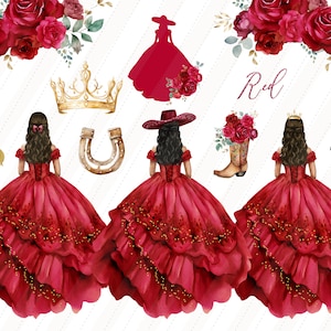 open lace back dress Red Strapless Ruffle Charro Dress with Beaded Embroidered Bodice XL / Red