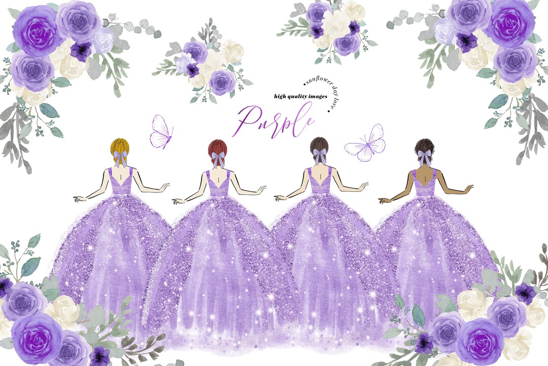 Framed flower lace dress (Purple)