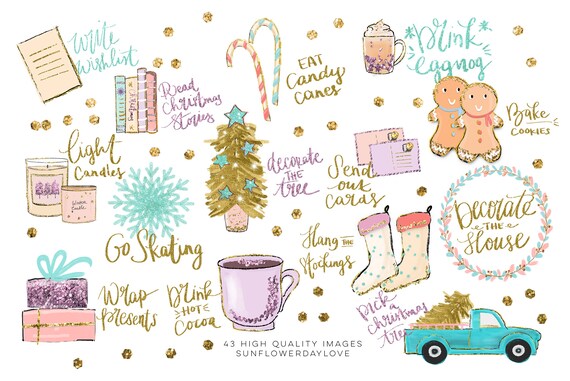 Christmas/Winter Holiday Bucket List Event Planner Stickers, F16