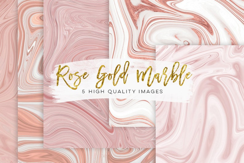 Rose gold paper Rose gold marble watercolor paper Marble image 0.