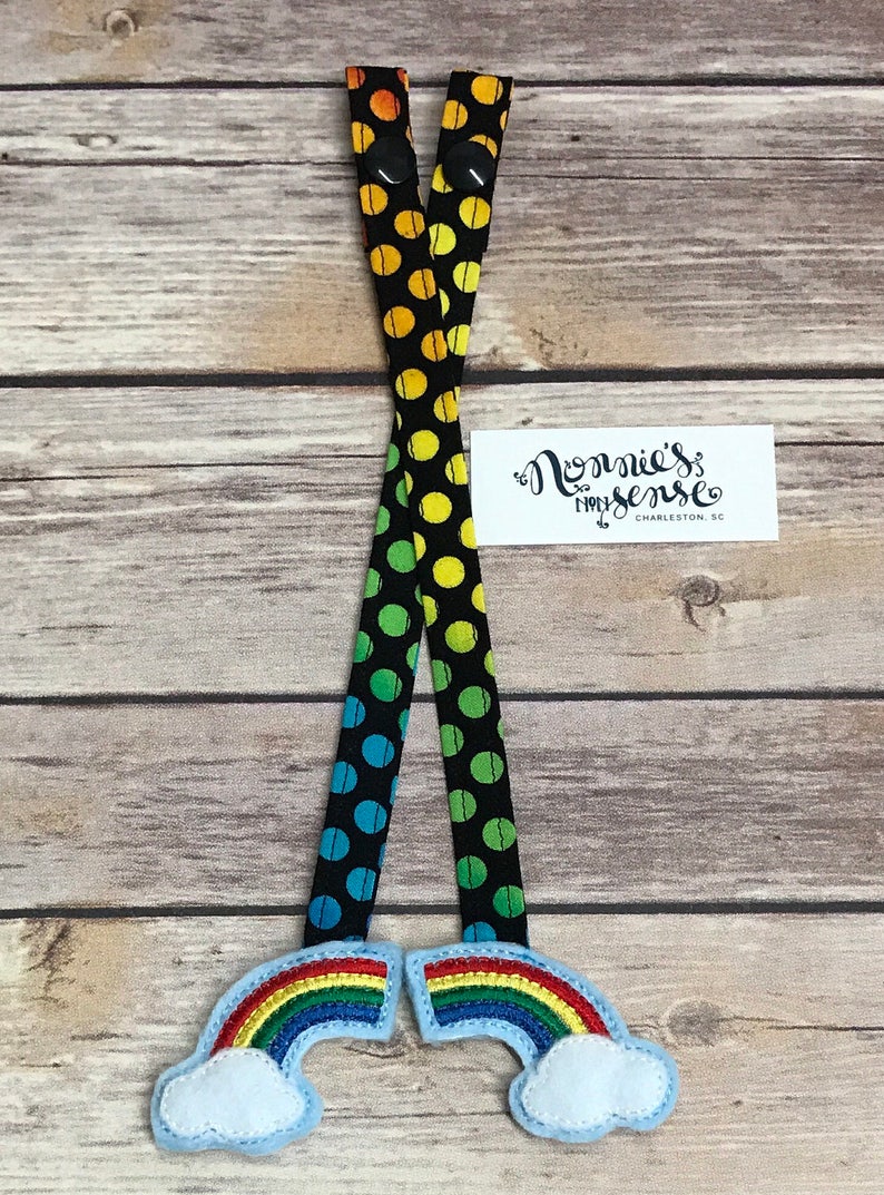 RAINBOW Reach Straps. Rainbows Carrier Charms. Tula. Emeibaby. Lillebaby. Pikkolo. Happy Baby. Chimparoo. Free to Grow. Boba. Carrier Decor. image 2