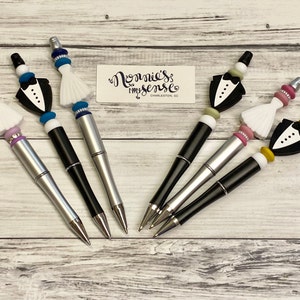BRIDAL WEDDING Twist Pen. Beaded Pen. YOU Choose Colors! Planner. Calendar. Journal. Bridal Party Gift. Bridal Shower. Wedding Planner.