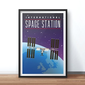 International Space Station Art Print, Space Print, Space Station Poster, Nasa Space Station Illustration, Space Wall Decor, Nasa Wall Art