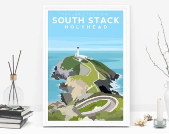 Original Illustration Anglesey Travel Print Set 6x North Wales Travel Posters Original Illustration Anglesey Travel Print Set 6x North Wales Travel Posters