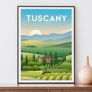 Tuscany Print, Italy Countryside Travel Poster, European Wall Art, Italian Landscape Print Wall Decor