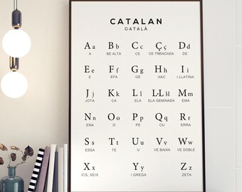 Catalan Alphabet Printable Art | Educational Language Learning Chart Poster (Digital Download)