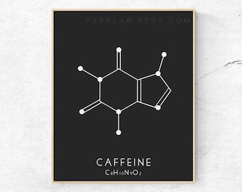 Instant Download Caffeine Molecule Coffeine Printable - Etsy
