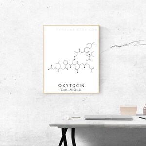 Molecule Printable Art Set 3 Caffeine, Oxytocin & Adrenaline Digital Print Molecular Structure Chemistry Printable Instant Download image 7