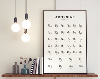 Armenian Alphabet Chart Print Armenia Language Wall Art 