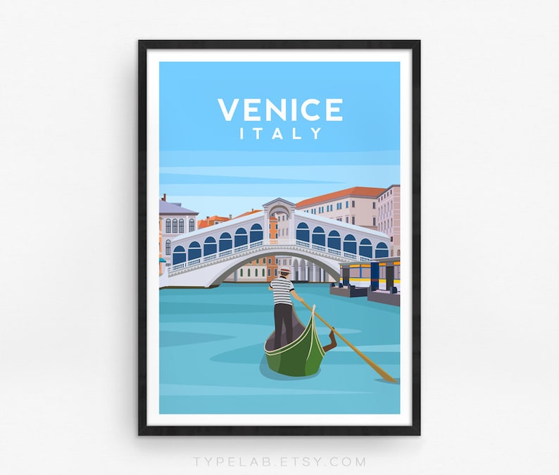 Italy Travel Poster Art Print Set Set of 2 Italian Travel | Etsy