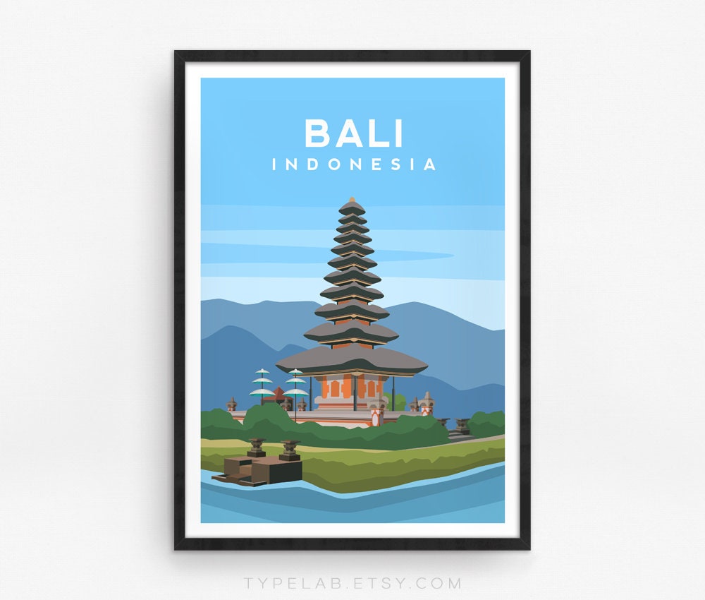 Bali Art Print Indonesia Travel Print East Asia Poster Bali Etsy