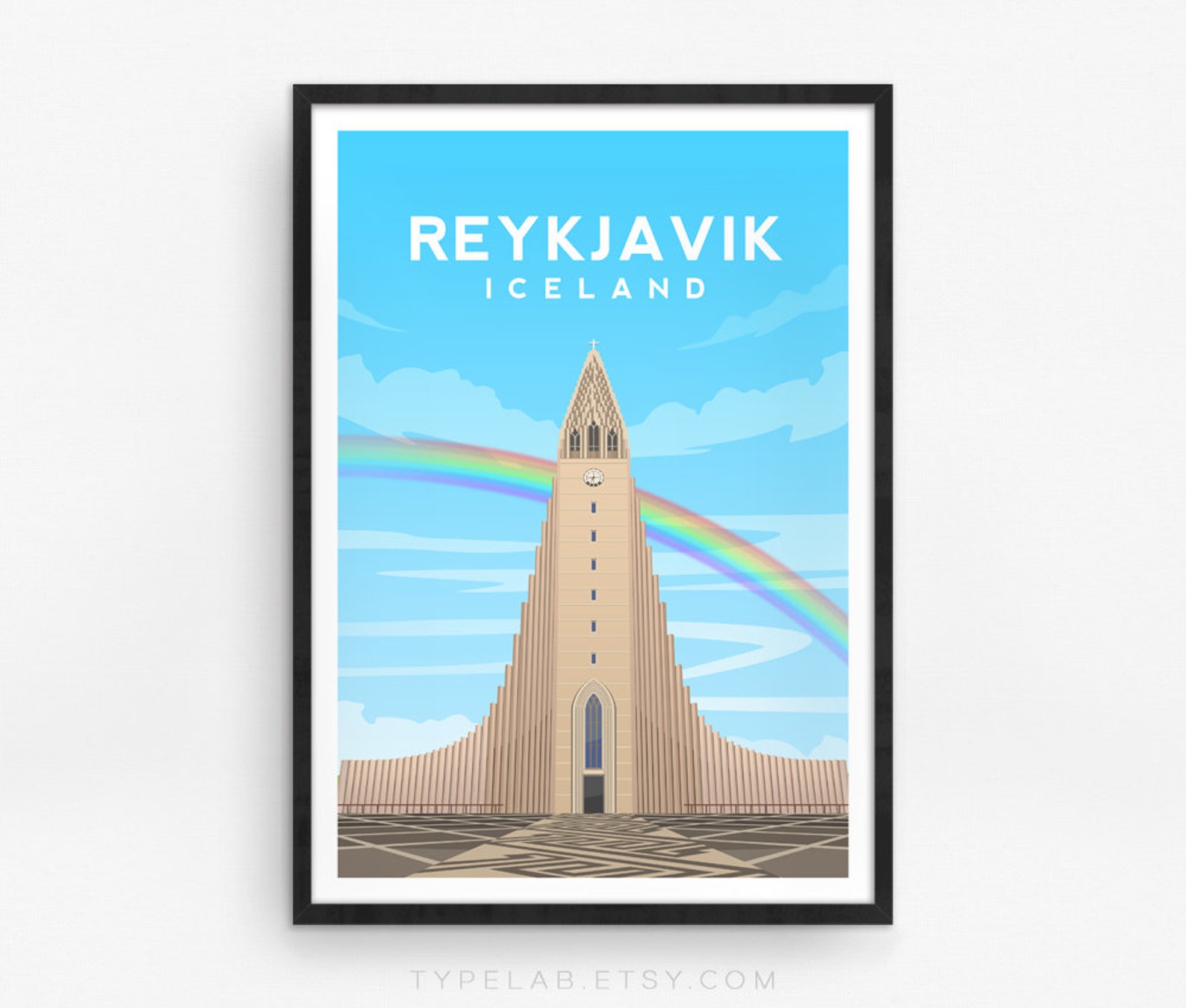 Reykjavik Art Print Iceland Travel Print Hallgrimskirkja Etsy UK