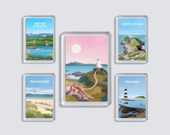 Anglesey Wales Acrylic Fridge Magnets | Welsh Travel Art