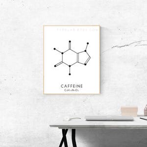 Molecule Printable Art Set 3 Caffeine, Oxytocin & Adrenaline Digital Print Molecular Structure Chemistry Printable Instant Download image 5