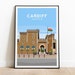 Cardiff Castle Art Print, South Wales Travel Poster, Cardiff ...