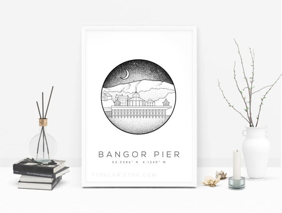 Vintage LMS Bangor North Wales Railway Poster A4//A3//A2//A1 Print
