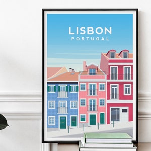 Stampa di Lisbona, Portogallo, arte murale, poster di viaggio di città europee, decorazione murale di case portoghesi
