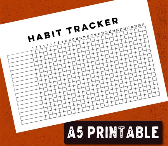 PRINTABLE Bullet Magazine Practice Tracker - A5 photograph about Bullet Journal Habit Tracker Printable identify PRINTABLE Bullet Magazine Behavior Tracker - A5