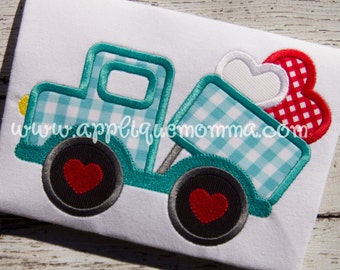 Valentine Dump Truck Applique Design