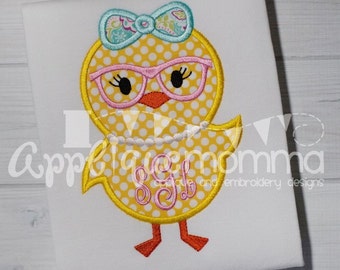 Mrs. Easter Chick Applique Design