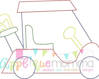 Vintage Golf Cart Embroidery Design