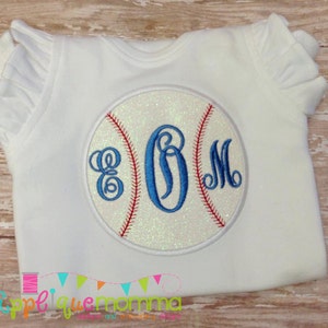Monogram Baseball Applique Design