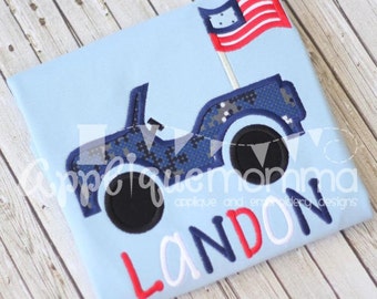 Patriotic Jeep Applique Design