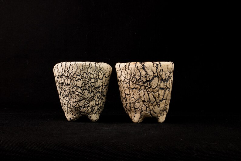 Ceramic Pot rustic Rock planter Bonsai pots Containers Wood bark texture PM021 Vintage planter