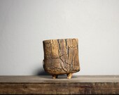 M107 pottery , Bonsai pots , Ceramic Pot , Containers ,Vintage planter , rustic Rock planter , Wood bark texture
