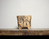 M105 pottery , Bonsai pots , Ceramic Pot , Containers ,Vintage planter , rustic Rock planter , Wood bark texture