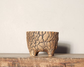 M228 Pottery bonsai , Stoneware Pot , Ceramic Container , Handmade planter , polka dot