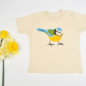Bluetit Bird Baby T-Shirt: Organic Cotton Garden Nature Gift