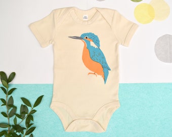 Body de bebé Kingfisher: algodón orgánico con estampado de pájaros