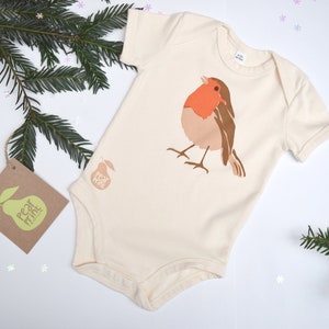 Robin baby bodysuit in organic cotton. Baby one-piece. Baby boy or baby girl gift.