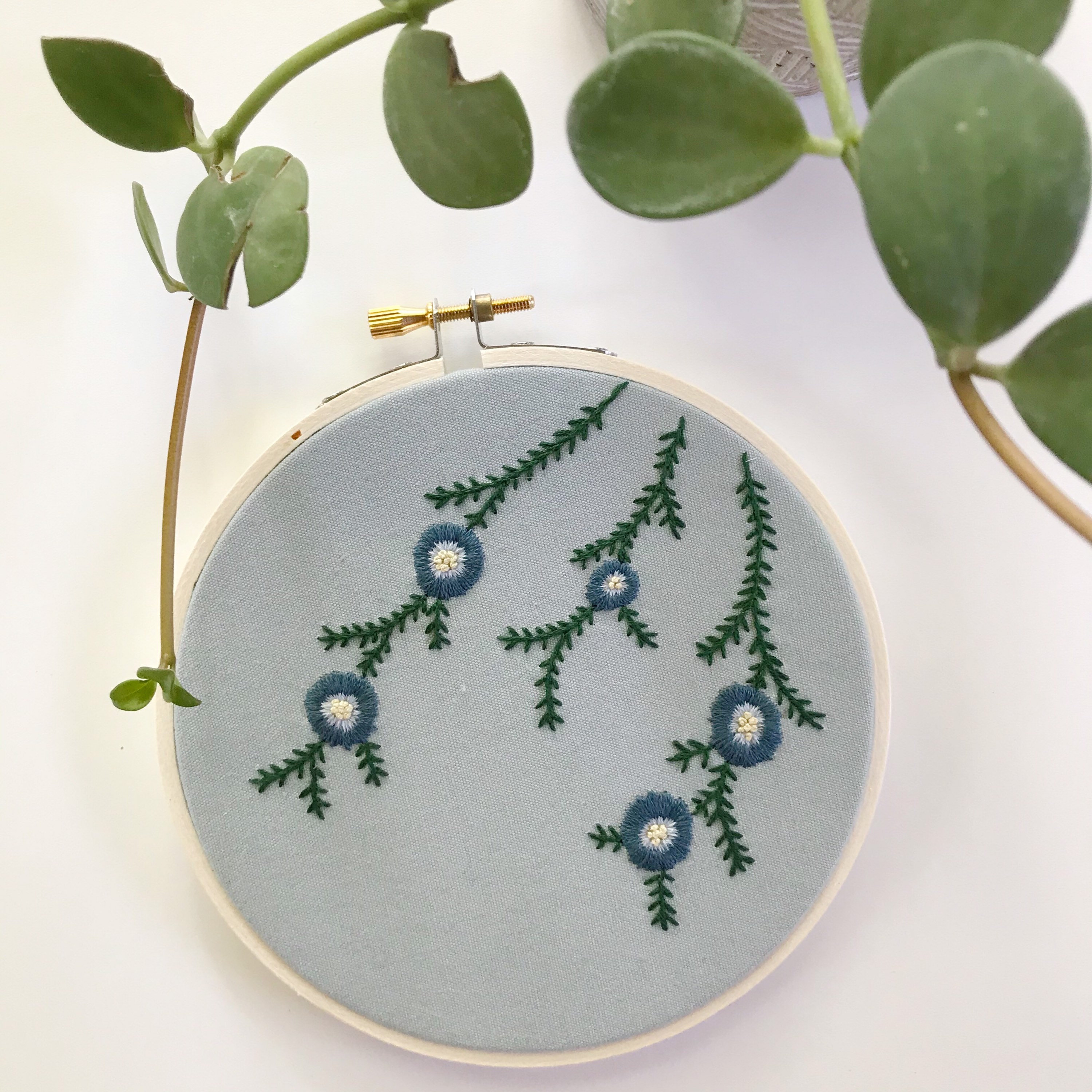 Picture of Botanical Embroidery. Hand Embroidery. Embroidery Hoop Art. Modern ...